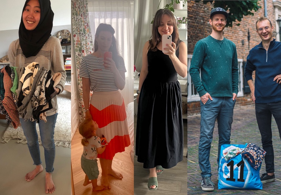 Selfies of different people wearing clothes shared via their local Loop